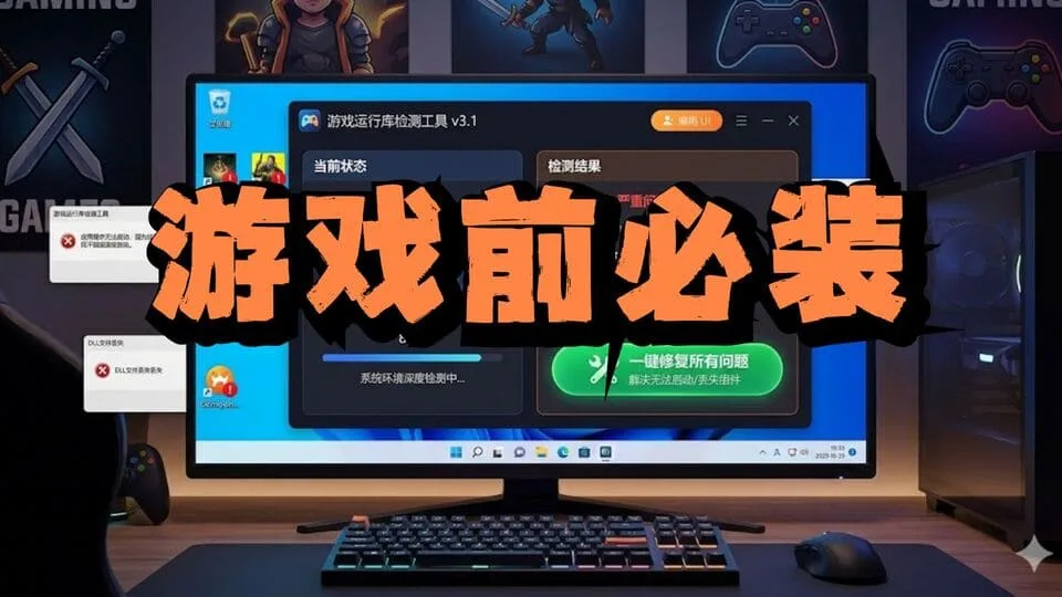 遊戲運行庫檢測工具206.04.13，解決“遊戲無法啟動”、「DLL檔案遺失」或「缺少組件」等問題-熊貓遊戲網